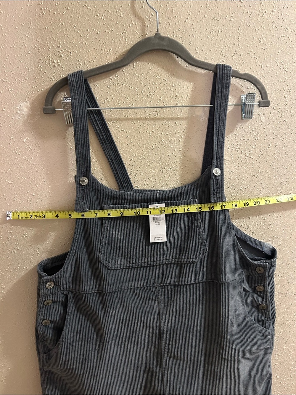 American Eagle Outfitters Gray Corduroy Overall Dress - Picture 2 of 7